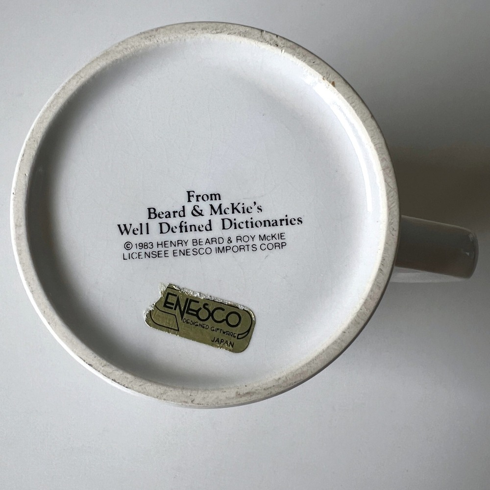 Vintage Enesco Fishing Definition Mug Beard McKie Well Defined Dictionary Japan - Picture 5 of 8